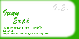 ivan ertl business card